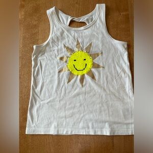 Cat and Jack Girls size 1/12 Smile Face Flip Sequin Tank